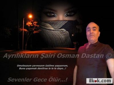 ⁣Yandım...!
Ne aklımdan nede yüreğimden silebildim daye,
Sevda işçisi sayıldım hasrette yoruldum tükendim,
Dost bildiğim gecelere sarıldım ne varki unutuldum le daye,
Çektiklerim acı mey deyip damla damla içime akıktım daye,
Azabımmı bilemedim bir yudum mutluluk uğruna yandım,
Bir bilsen neler çektim ne haldeyim çehennemi yaşıyorum le daye,
O gözünden sakındığın ben şimdilerde mapusum daye,
Duvarlar soğuk ranzalar kovuk ne çare üşüyorum,
Sen söyle ne için kim için yaşar iken ölüyorum le daye,
Arzularımı çaldılar muradıma kan doğradılar daye,
Gençliğimi solmuş bir kaç resime hapsettiler,
Ömrümün son baharındayım af et gelemem lele le daye...!
Ayrılıkların Şairi Osman Dastan © 20/08/2021. 02 : 50