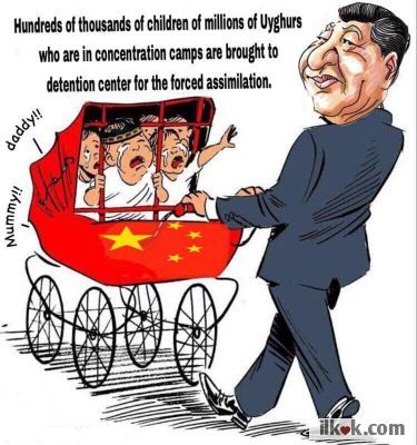 Hundreds of thousands of children of millions of #Uyghurs who are in concentration camps are brought to detention center for the forced assimilation.